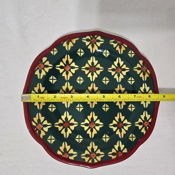 NWT Set Of 4 Pioneer Woman Vintage Geo Stoneware Salad Plates -- 8 1/2" - Picture 14 of 14